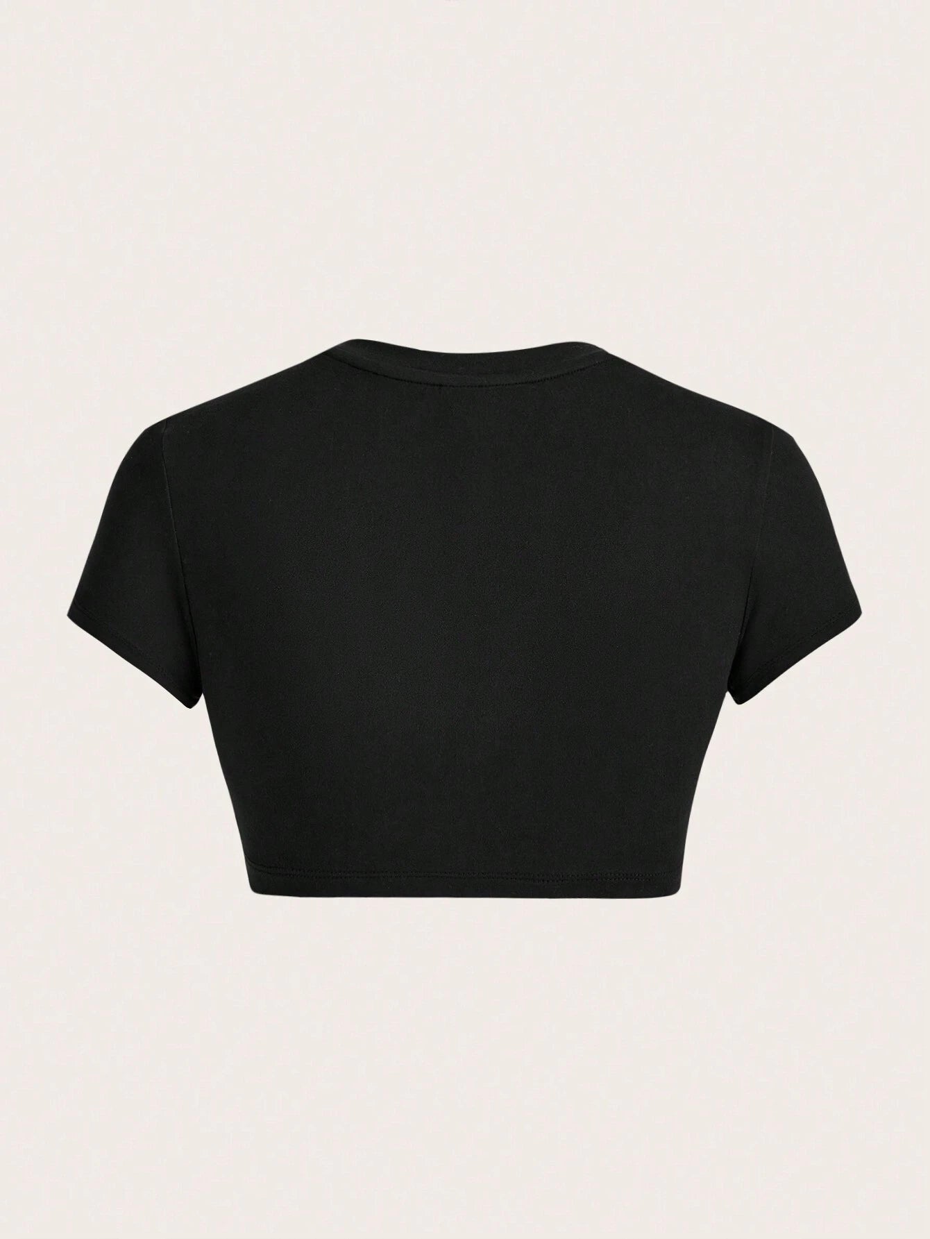 Spider Print Crop Graphic Tee