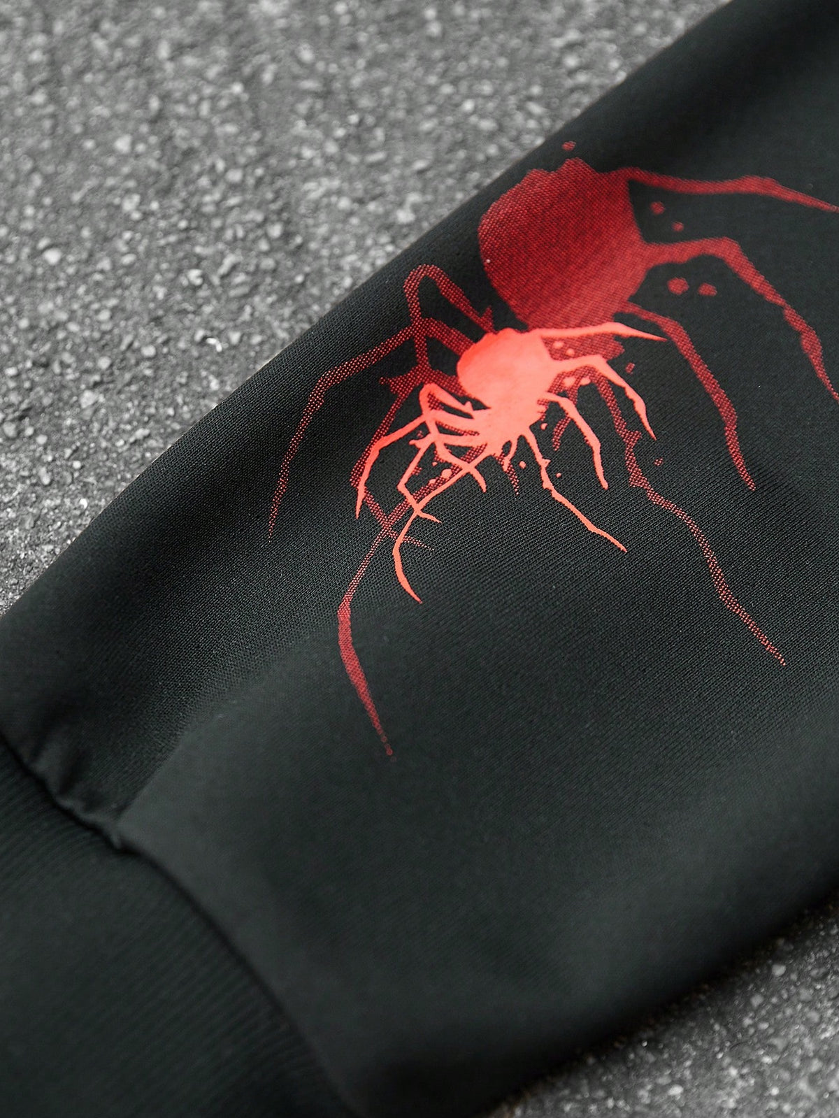 Spider Red Spiky Font Full Zip Polyester Hoodie