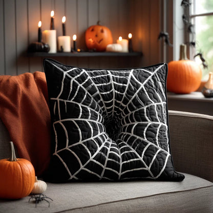 Spider Web Halloween Quilted Pillow Case