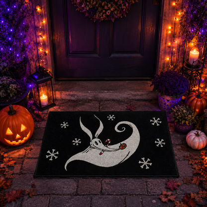 Spooky Ghost Dog Snowflake Halloween Gate Doormat