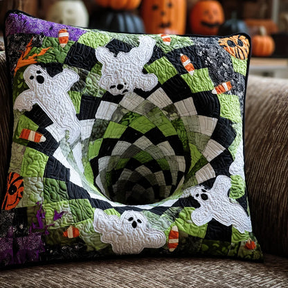 Spooky Ghost Halloween Quilted Pillow Case