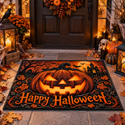 Spooky Jack O Lantern Pumpkin Happy Halloween Doormat Outdoor Decor