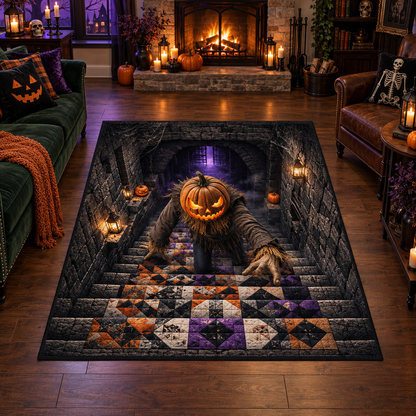Spooky Jack O'Lantern Dungeon Halloween Area Rug