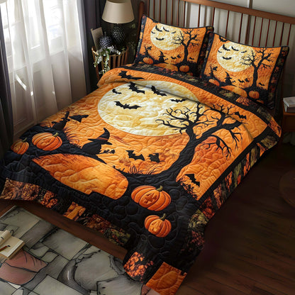 Spooky Moon Tree Pumpkin Halloween Bedding Set