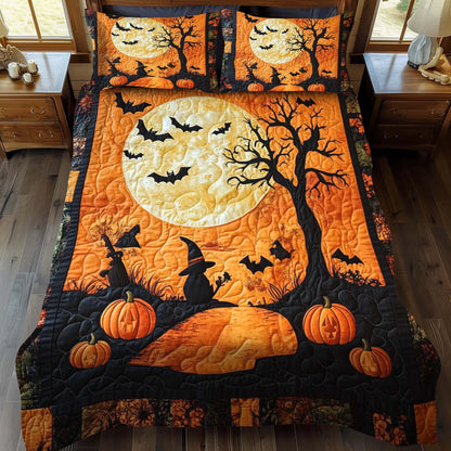 Spooky Moon Tree Pumpkin Halloween Bedding Set