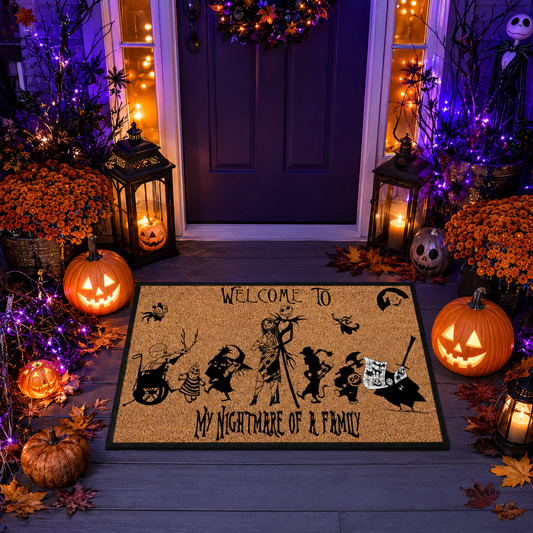 Spooky Nightmare Family Welcome Halloween Gate Doormat