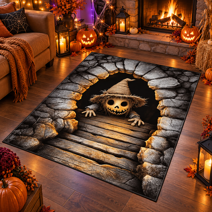 Spooky Scarecrow Dungeon Halloween Area Rug