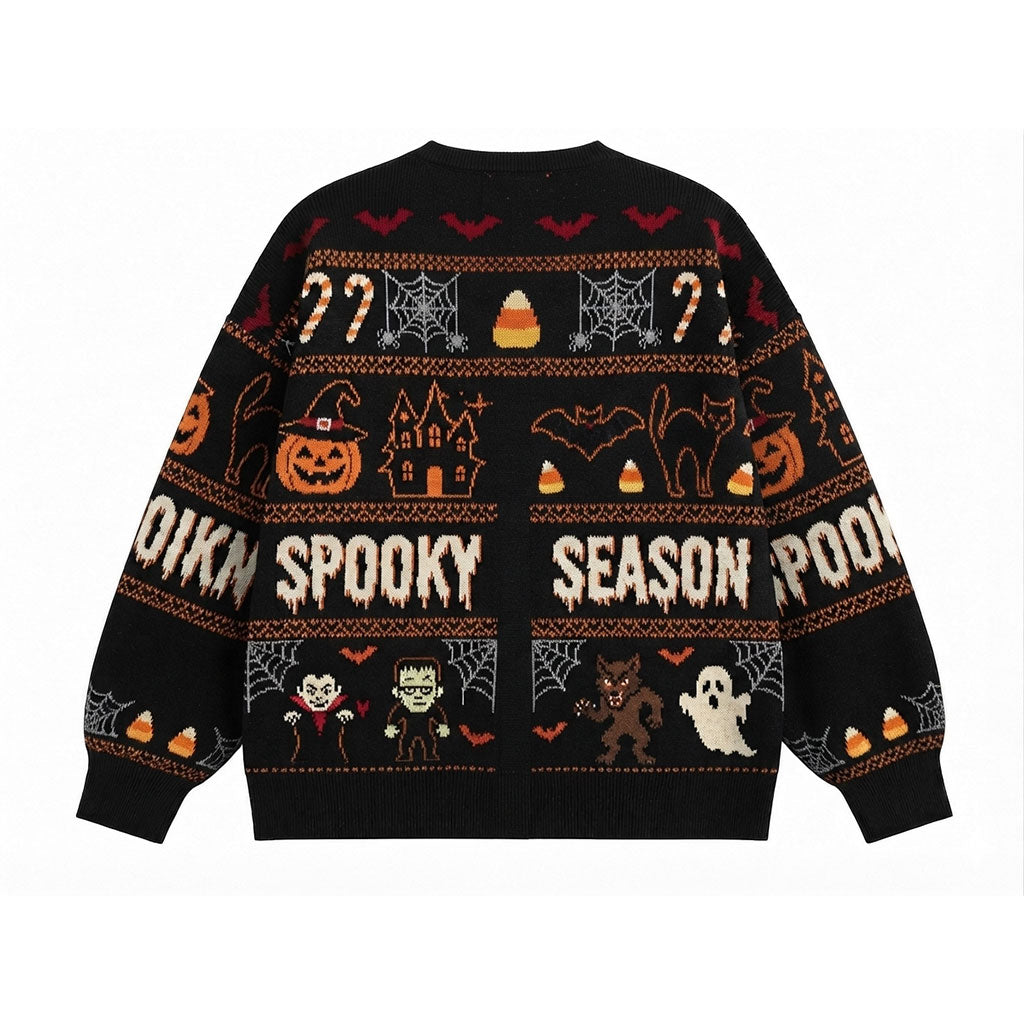 Spooky Season Monster Halloween Knit Cardigan