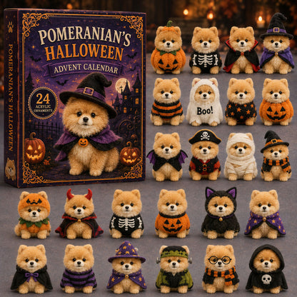 HALLOWEEN KICKOFF 40% OFF - Spooky Pomeranian Advent Calendar 2026 - 24-Day Festive Countdown, Acrylic Charms Blind Box - Gift For Dog Lovers AC0TM007