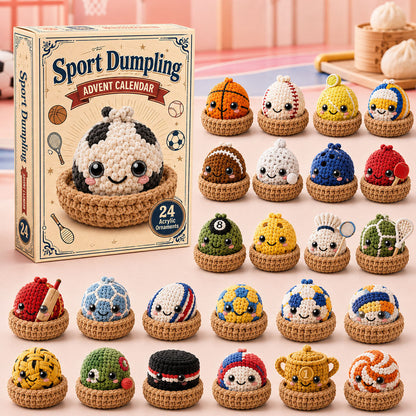 CHRISTMAS KICKOFF 40% OFF - Sport Dumpling Crochet Advent Calendar 2026 - 24-Day Festive Countdown, Acrylic Charms Blind Box - Gift For Crochet Lovers AC0TH166