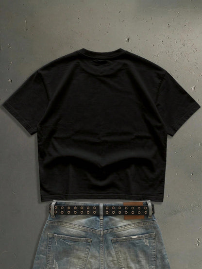 StoneGrade Rock Band Print Black Cropped Mens Tee