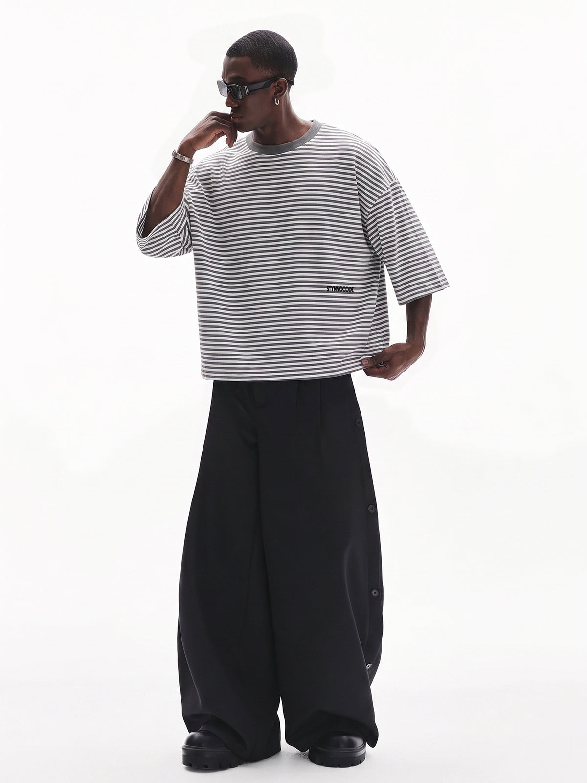 Striped Oversized Short Sleeve T-Shirt