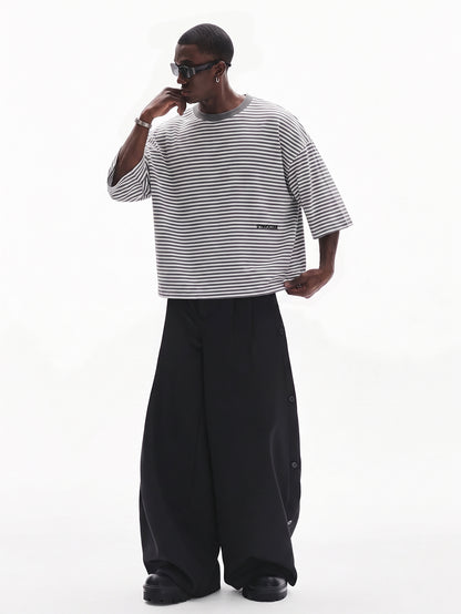 Striped Oversized Short Sleeve T-Shirt