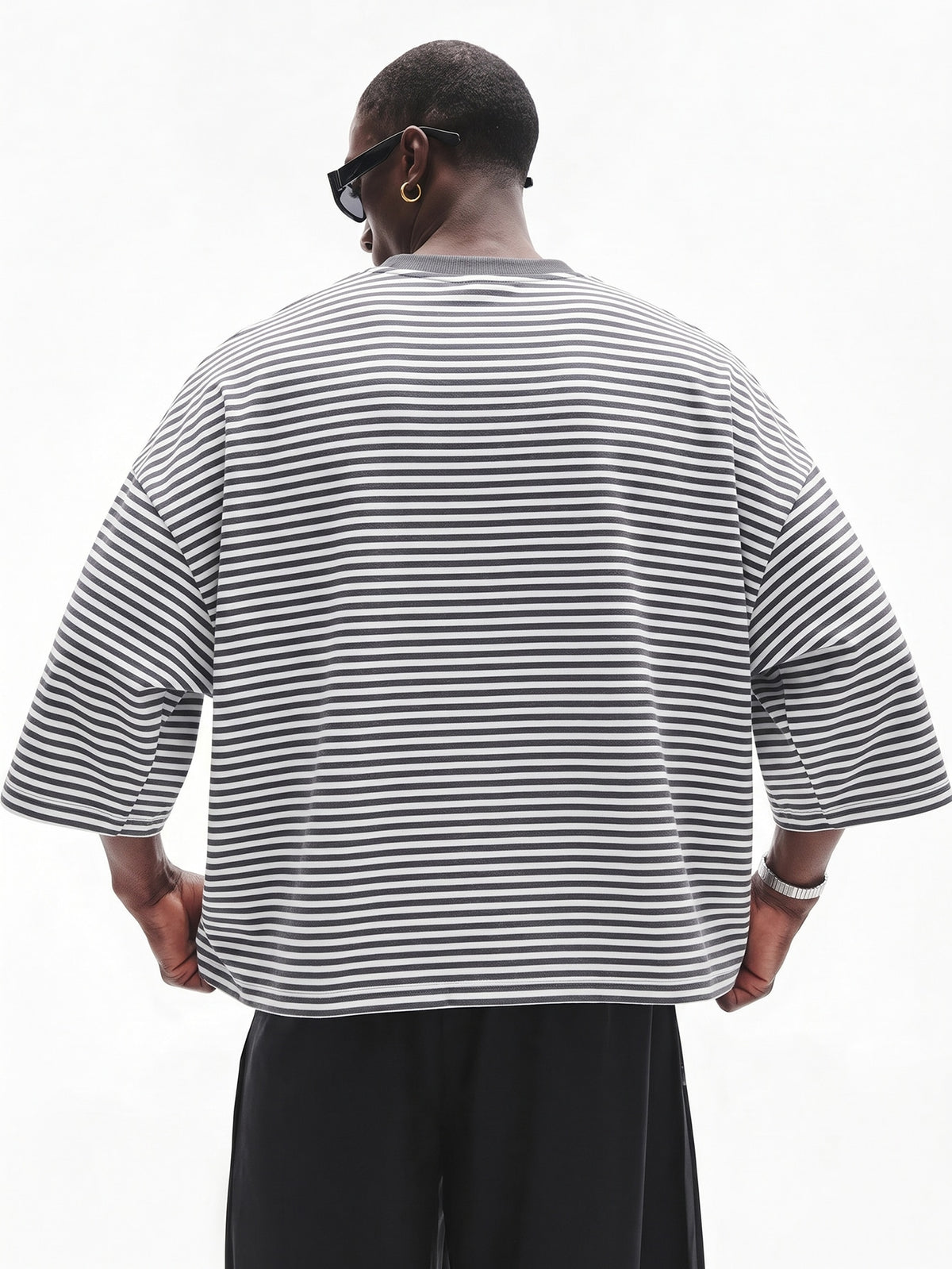 Striped Oversized Short Sleeve T-Shirt