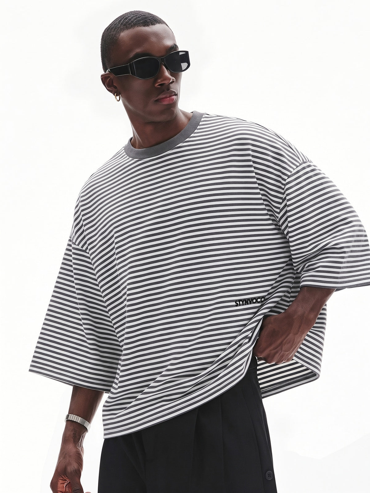 Striped Oversized Short Sleeve T-Shirt