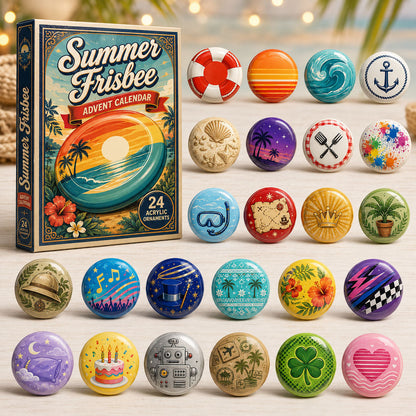 CHRISTMAS KICKOFF 40% OFF - Summer Frisbee Advent Calendar 2026 - 24-Day Festive Countdown, Acrylic Charms Blind Box - Gift For Frisbee Lovers AC0NT059