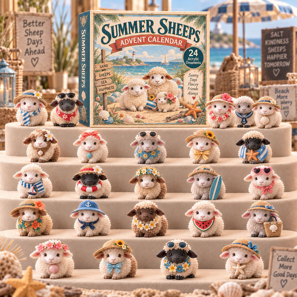 CHRISTMAS KICKOFF 40% OFF - Summer Sheeps Advent Calendar 2026 - 24-Day Festive Countdown, Acrylic Charms Blind Box - Gift For Sheep Lovers AC0TM361