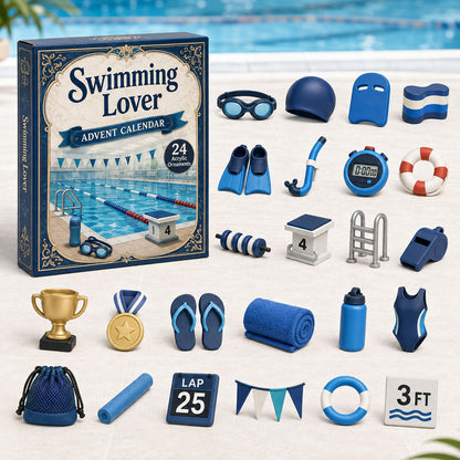 CHRISTMAS KICKOFF 40% OFF - Swimming Lover Advent Calendar 2026 - 24-Day Festive Countdown, Acrylic Charms Blind Box - Gift For Sport Lovers AC0HA067