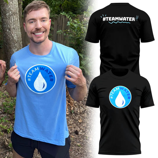 Team Water Fundraiser Mrbeast And Robert Launch 2026 Black Shirt