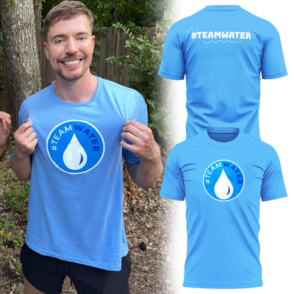 Team Water Fundraiser Mrbeast And Robert Launch 2026 Blue Shirt