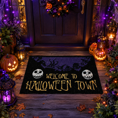 The Nightmare Welcome To Halloween Town Halloween Gate Doormat