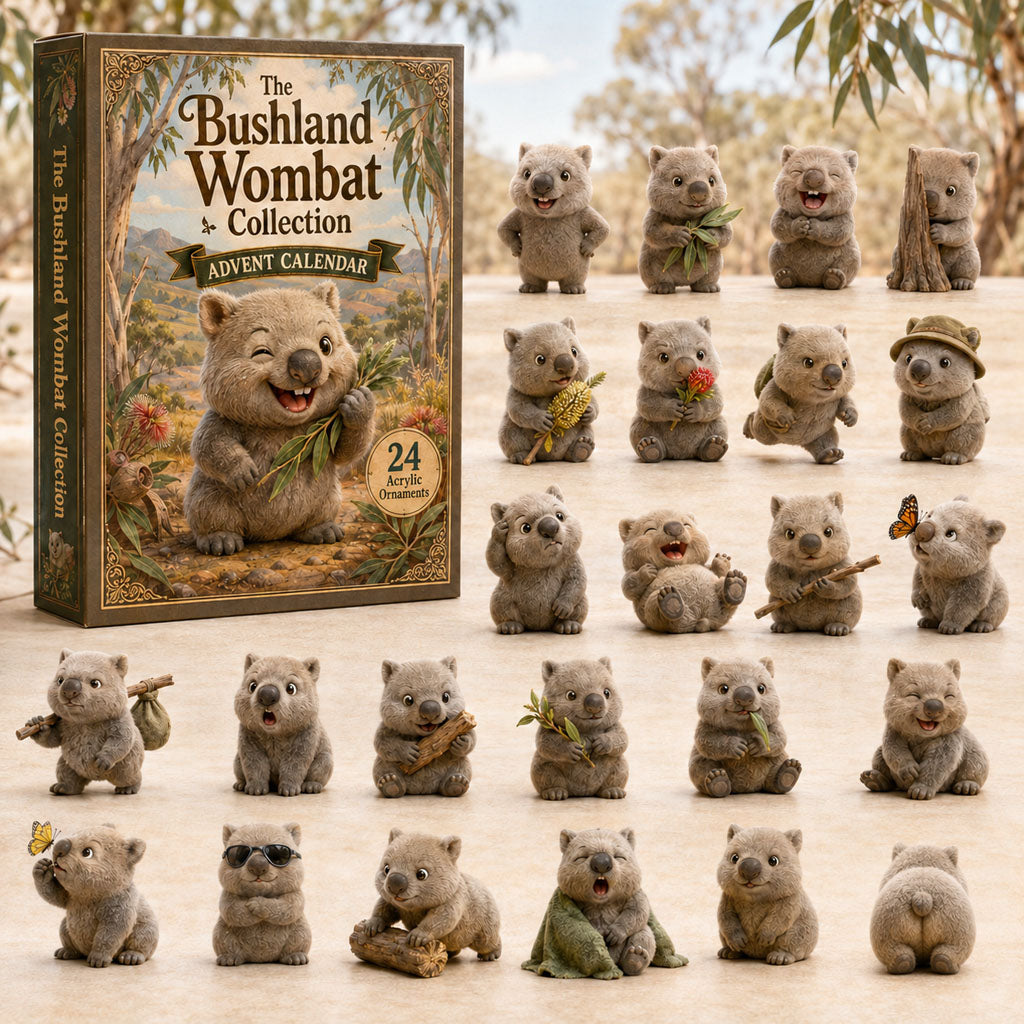CHRISTMAS KICKOFF 40% OFF - The Bushland Wombat Collection Advent Calendar 2026 - 24-Day Festive Countdown, Acrylic Charms Blind Box - Gift For Wombat Lovers AC0TH122