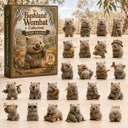 CHRISTMAS KICKOFF 40% OFF - The Bushland Wombat Collection Advent Calendar 2026 - 24-Day Festive Countdown, Acrylic Charms Blind Box - Gift For Wombat Lovers AC0TH122