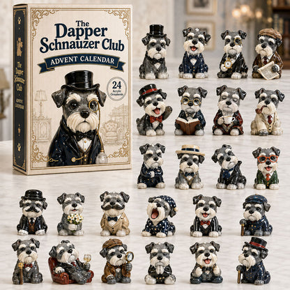 CHRISTMAS KICKOFF 40% OFF - The Dapper Schnauzer Club Advent Calendar 2026 - 24-Day Festive Countdown, Acrylic Charms Blind Box - Gift For Schnauzer Lovers AC0HA140