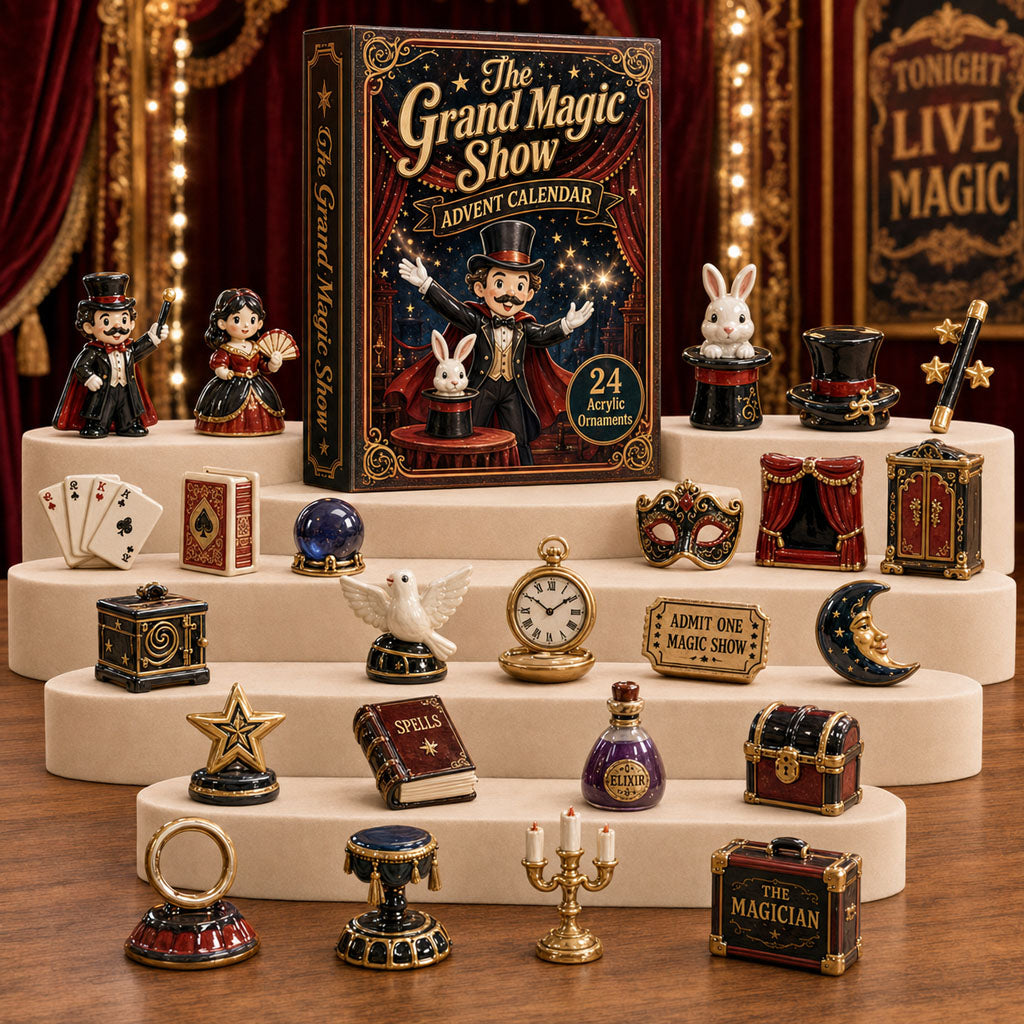 CHRISTMAS KICKOFF 40% OFF - The Grand Magic Show Advent Calendar 2026 - 24-Day Festive Countdown, Acrylic Charms Blind Box - Gift For Magic Lovers AC0TH215