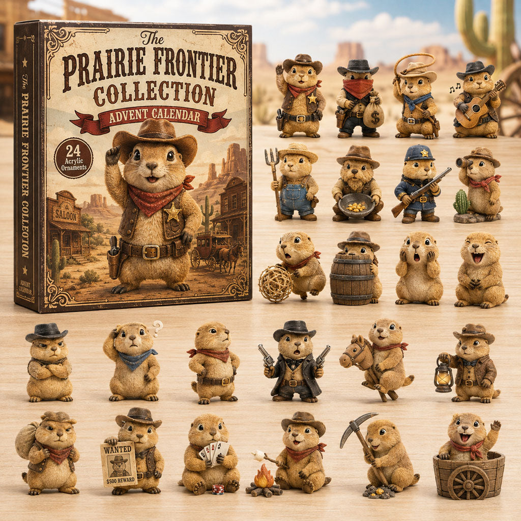 CHRISTMAS KICKOFF 40% OFF - The Prairie Frontier Collection Advent Calendar 2026 - 24-Day Festive Countdown, Acrylic Charms Blind Box - Gift For Prairie Dog Lovers AC0TH119