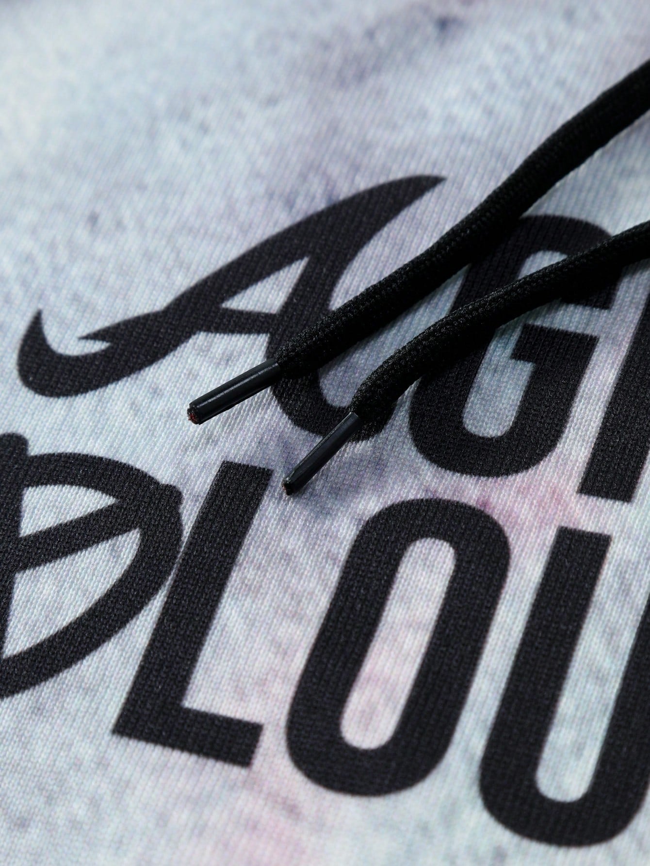 Tie-Dye Graphic Full-Zip Grey Hoodie