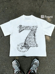 Time Graphic Oversized White T-Shirt