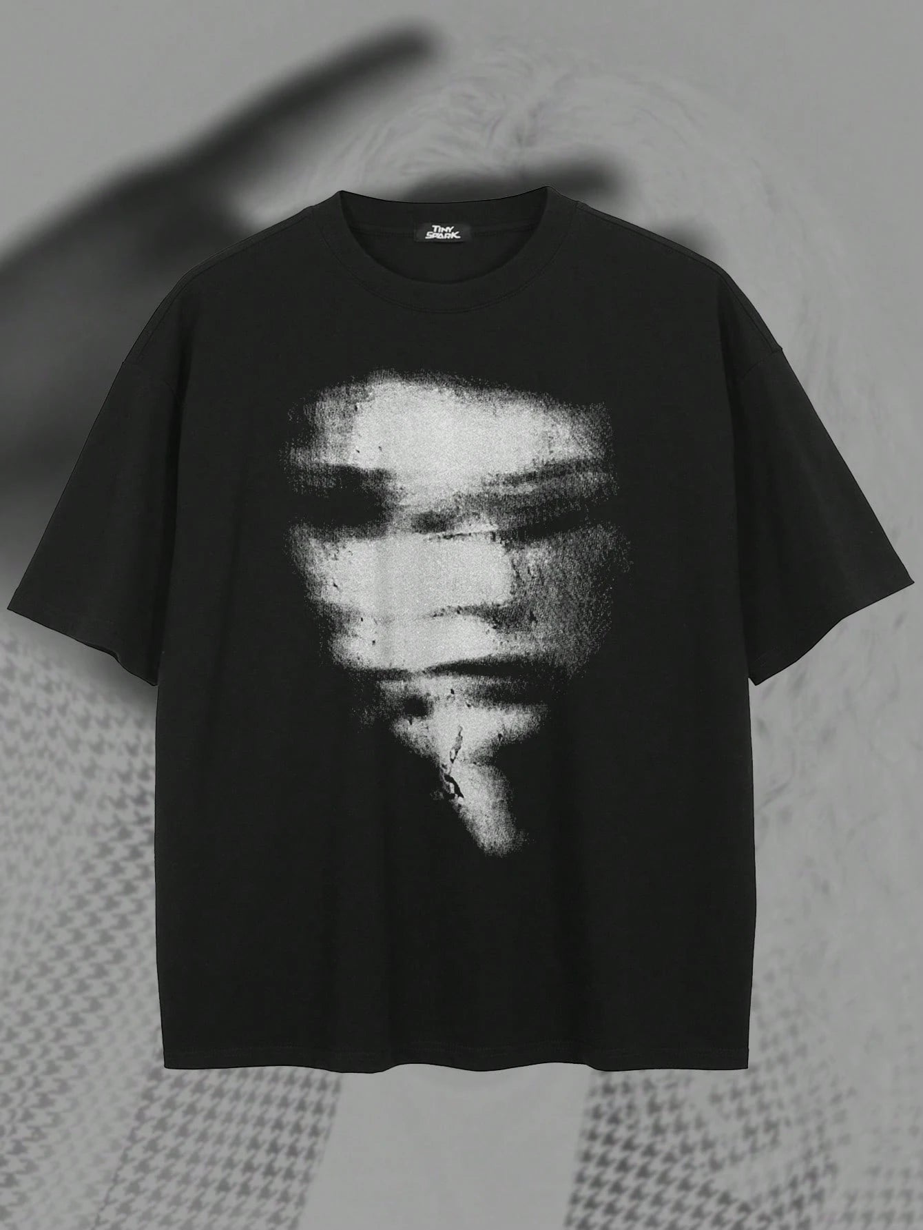 Tiny Spark Mens Face Print Vintage Summer T-Shirt