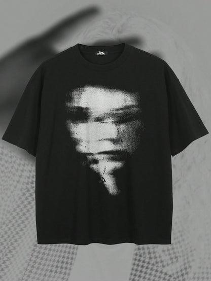 Tiny Spark Mens Face Print Vintage Summer T-Shirt