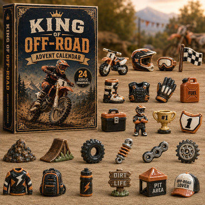CHRISTMAS KICKOFF 40% OFF - Trail King Advent Calendar 2026 - 24-Day Festive Countdown, Acrylic Charms Blind Box - Gift For Motor Lovers