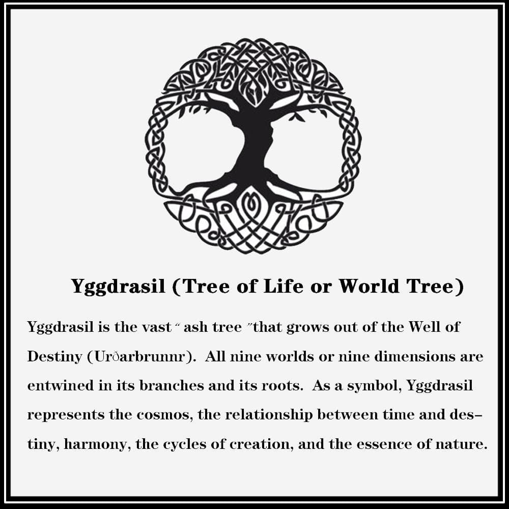 Pentagram Tree of Life Stainless Steel Viking Ring