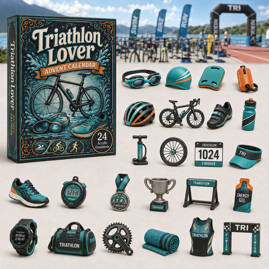 CHRISTMAS KICKOFF 40% OFF - Triathlon Lover Advent Calendar 2026 - 24-Day Festive Countdown, Acrylic Charms Blind Box - Gift For Sport Lovers AC0HA068