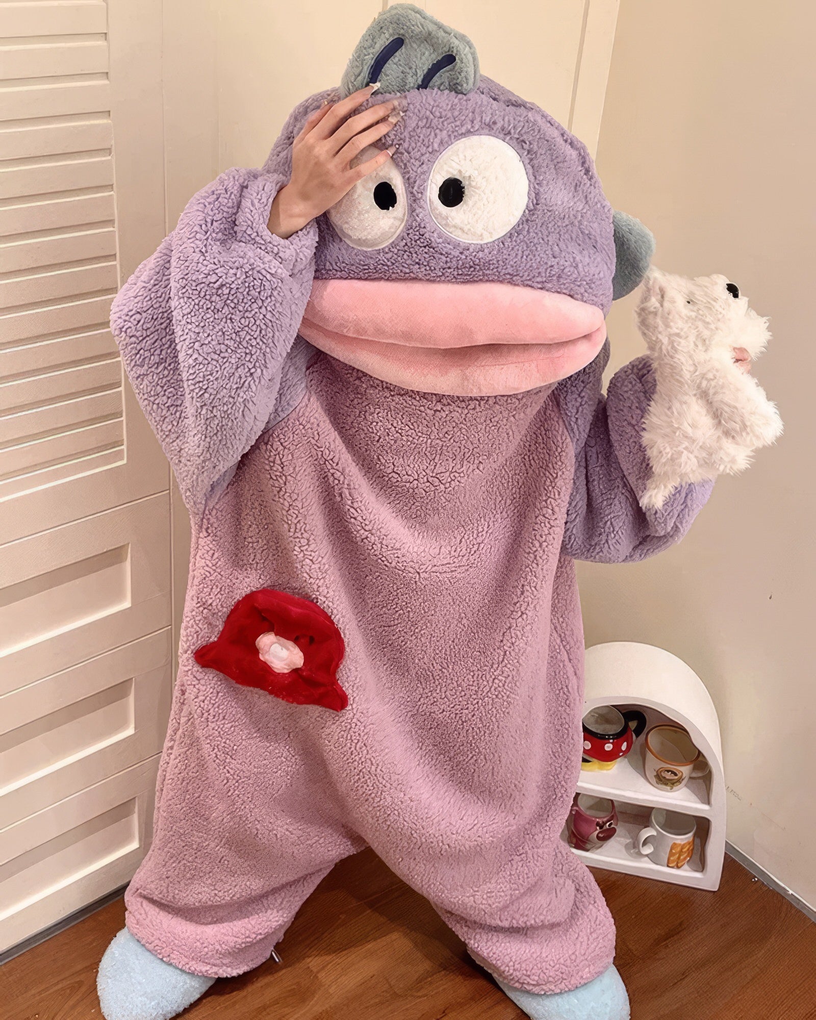 Ugly Fish Fleece Onesie Pajama