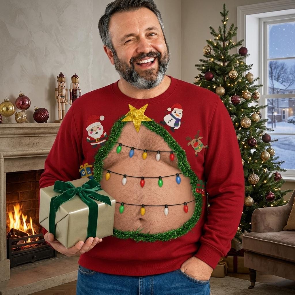 Ugly Christmas Tree Chest Graphic Sweatshirt