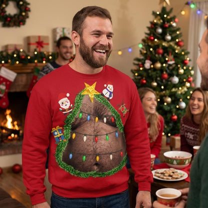 Ugly Christmas Tree Chest Graphic Sweatshirt