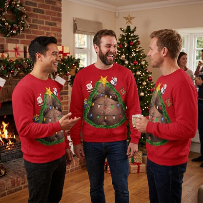 Ugly Christmas Tree Chest Graphic Sweatshirt
