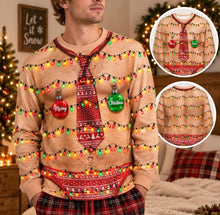 Ugly Hairy Chest Men's Holiday String Lights Sweater