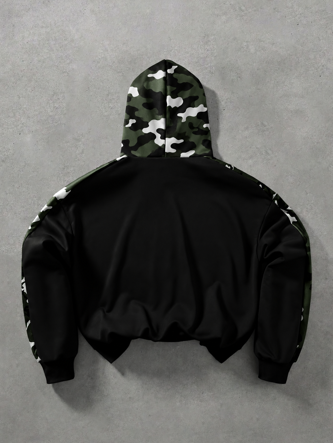 Unisex Star Logo Camo Spliced Hoodie