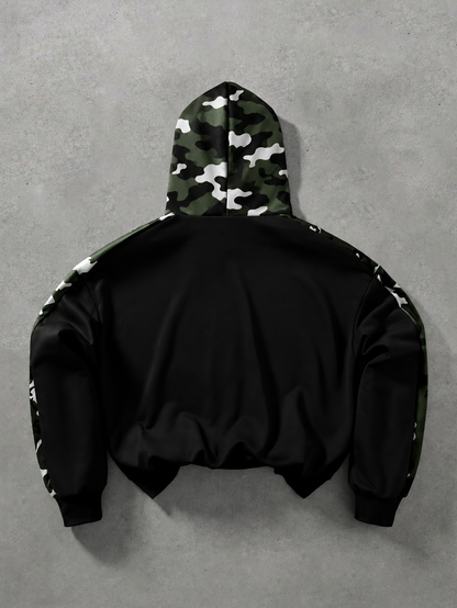 Unisex Star Logo Camo Spliced Hoodie