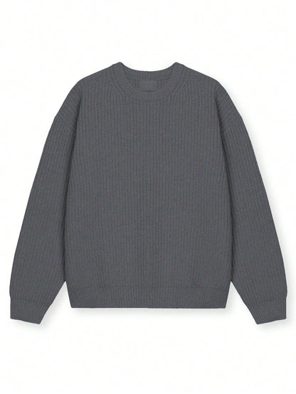 Unisex Loose Fit Pointelle Knit Sweater