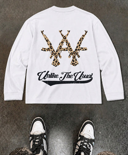 Unlike The Usual Leopard Graphic Long Sleeve Shirt