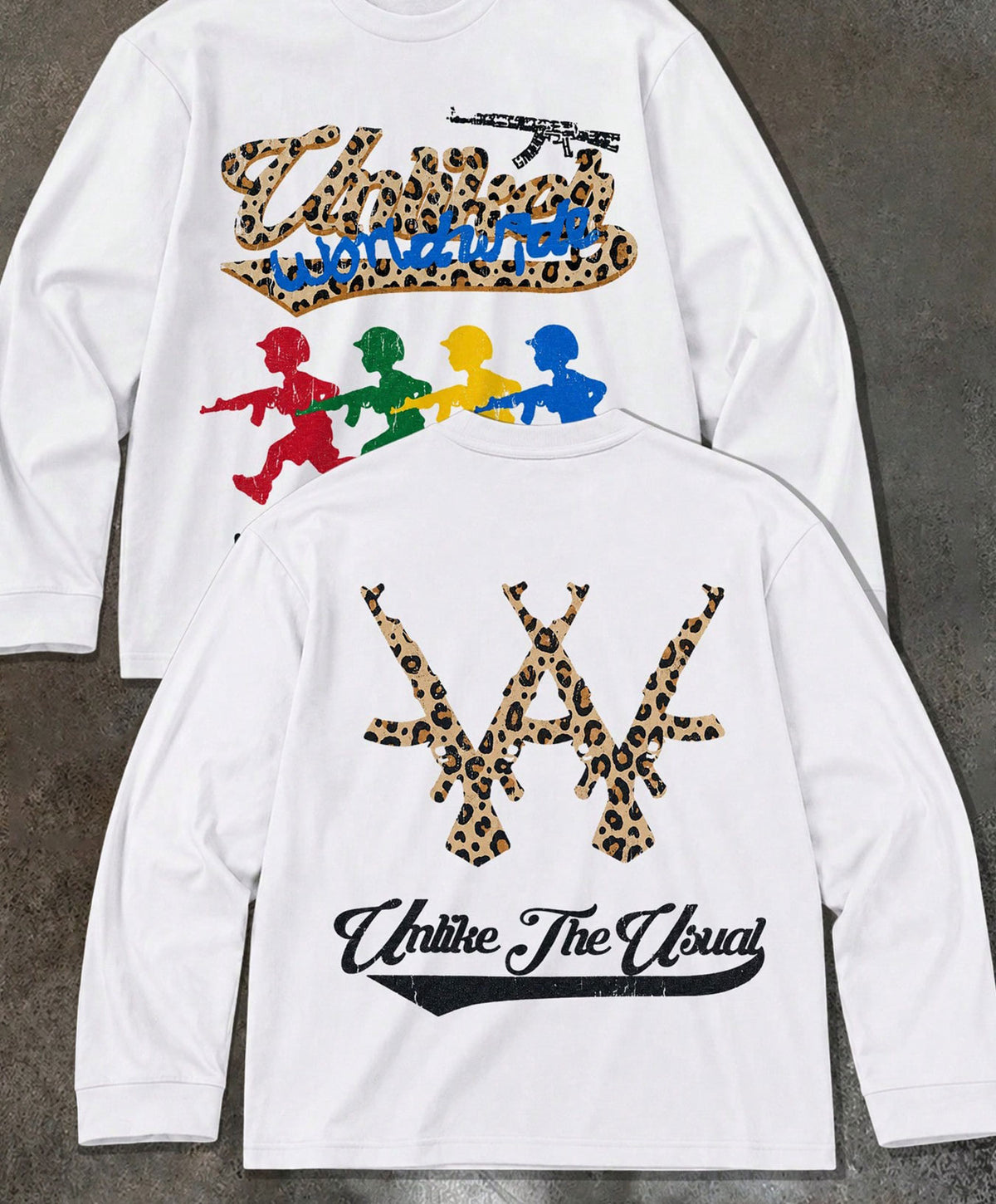 Unlike The Usual Leopard Graphic Long Sleeve Shirt