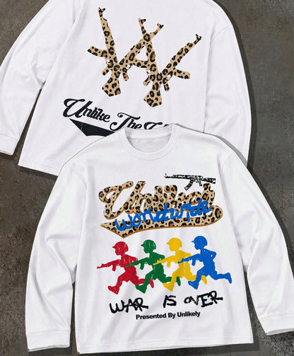 Unlike The Usual Leopard Graphic Long Sleeve Shirt