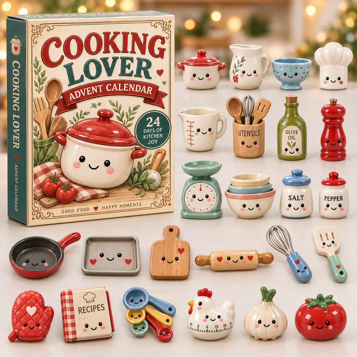 CHRISTMAS KICKOFF 40% OFF - Cooking Lover Advent Calendar 2026 - 24-Day Festive Countdown, Acrylic Charms Blind Box - Gift For Cooking Lovers