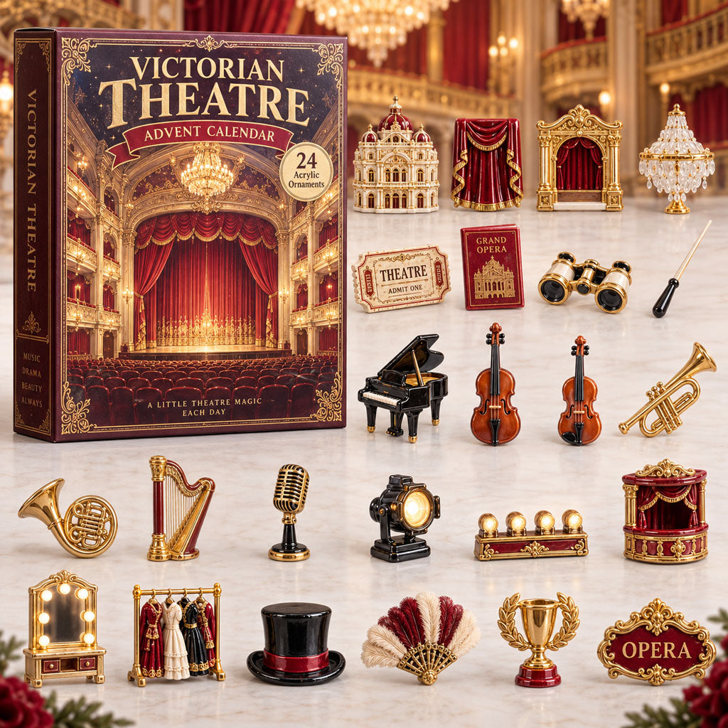 CHRISTMAS KICKOFF 40% OFF - Victorian Theatre Advent Calendar 2026 - 24-Day Festive Countdown, Acrylic Charms Blind Box - Gift For Theatre Lovers AC0TM297